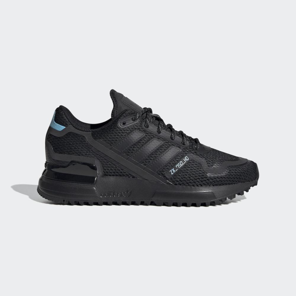 Adidas Girls' ZX 750 HD Originals Shoes Black/Light Blue Ireland FV4616